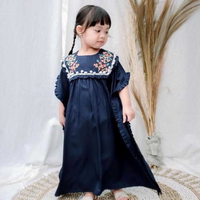 New- Kaftan Raya , Dress kaftan twill anak perempuan