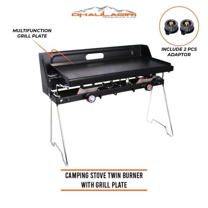 Dhaulagiri Camping Stove Twin Burner with Grill Plate