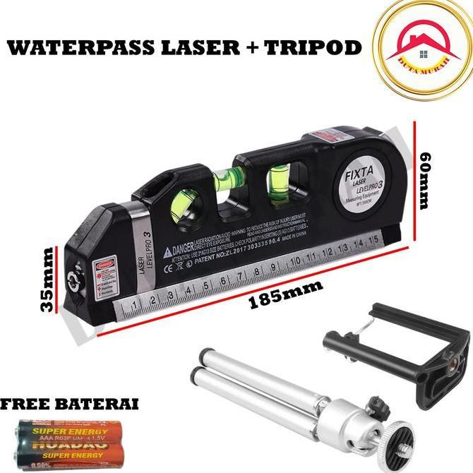Meteran Laser Alat Pengukur Kemiringan Waterpass Penggaris Laser Tukang Bangunan Free Tripod [terbai