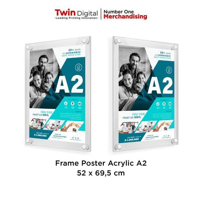 Frame Akrilik Display Poster Akrilik A2 - Poster Acrylic A2