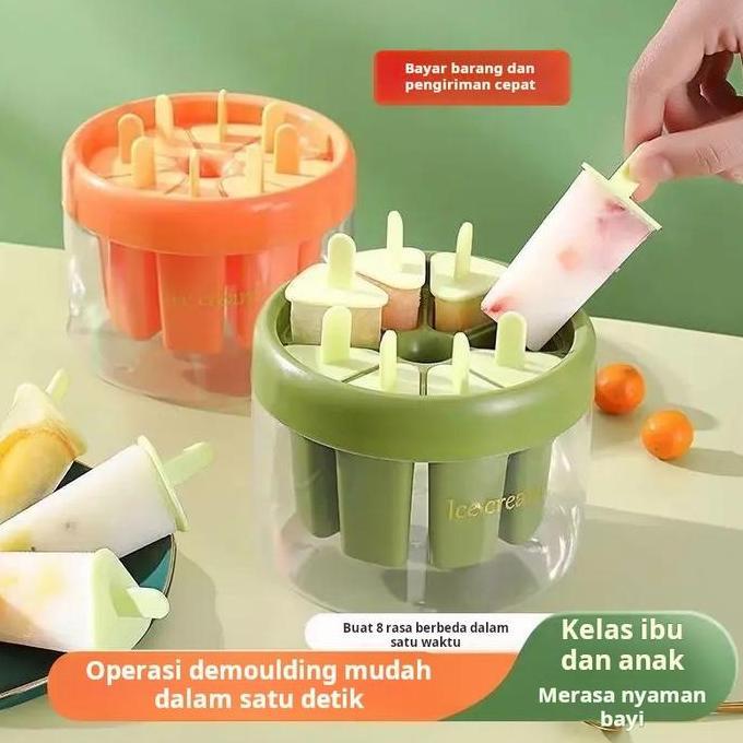 Es loli beku buatan sendiri, cetakan es krim, es krim, es loli, es loli, kotak es loli CO