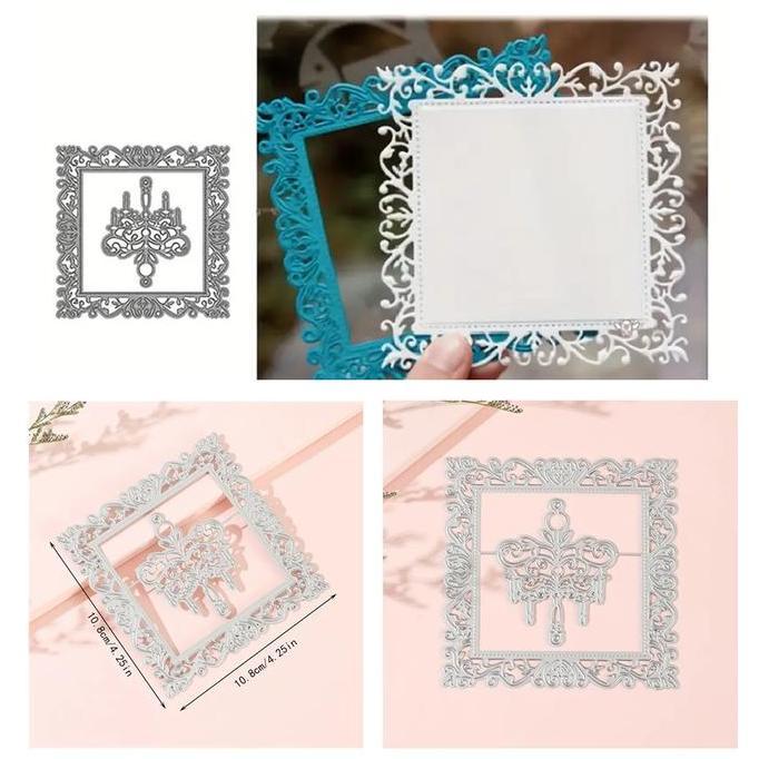 kedaiari - metal cutting dies square set cetakan stensil metal craft cards