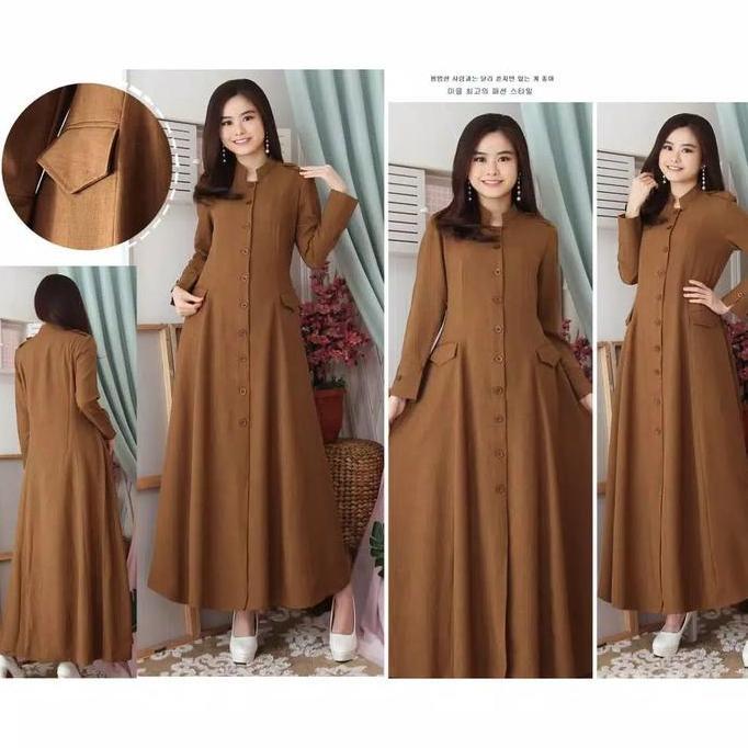 NEW GAMIS PEMDA SERAGAM DINAS PEMDA BAJU KHAKI GAMIS MUSLIMAH BLAZER KERJA WANITA PANJANG ORI