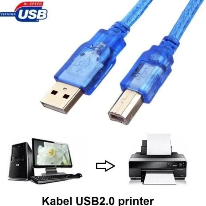 kabel printer epson usb panjang 1.5 meter usb 2.0 Biru NYK Terlaris