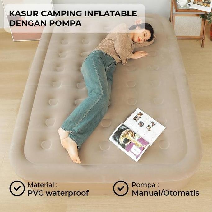 Matras Camping Angin Inflatable | Kasur Camping Single Bed/Double Bed
