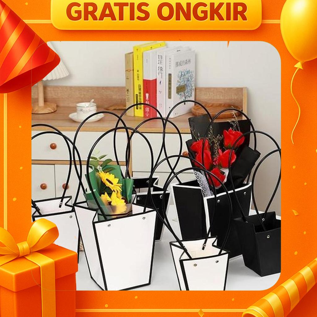 Mgm Flower Packing Paper Bag Gift Box Tas Bouquet Flower Handbag Bloombag Giftbag Kb1011