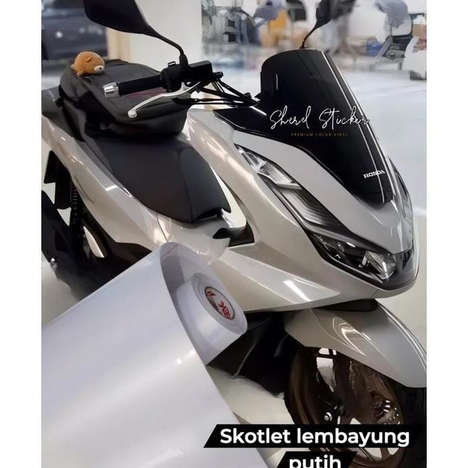 New- skotlet motor lembayung putih sticker scotlite putih lembayung mutiara putih lembayung biru put