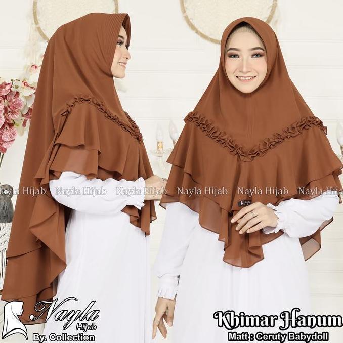 Promo Khimar Hanum Khimar Syar'I 2 Layer Pet Antem Nayla Hija'B Cod