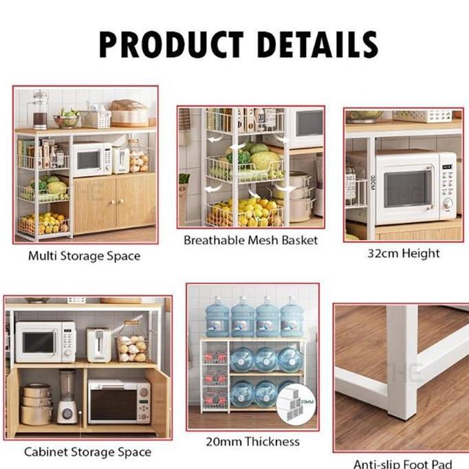 Etife Rak Dapur / Meja Dapur / Meja Kompor Tungku / Lemari Dapur / Rak Oven / rak kayu dapur .