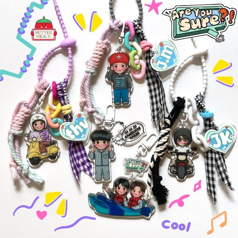 BagCharm BTS (Are You Sure?) Jimin Jungkook TaeHyung | BagCharm & KeyChain Glitter BTS