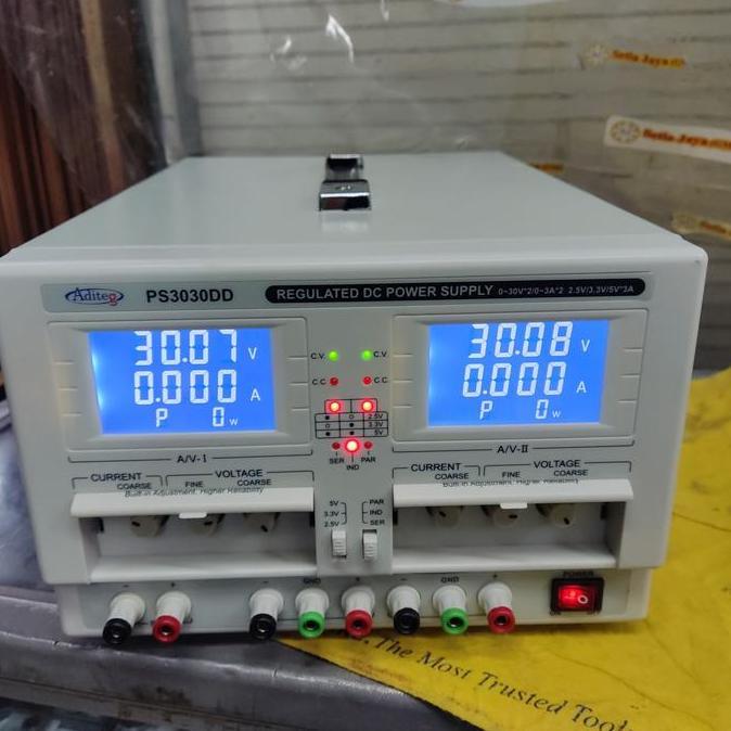 Promo Aditeg PS-3030DD DC Power Supply 2 Channel 0-30V/ 0-3 A Diskon