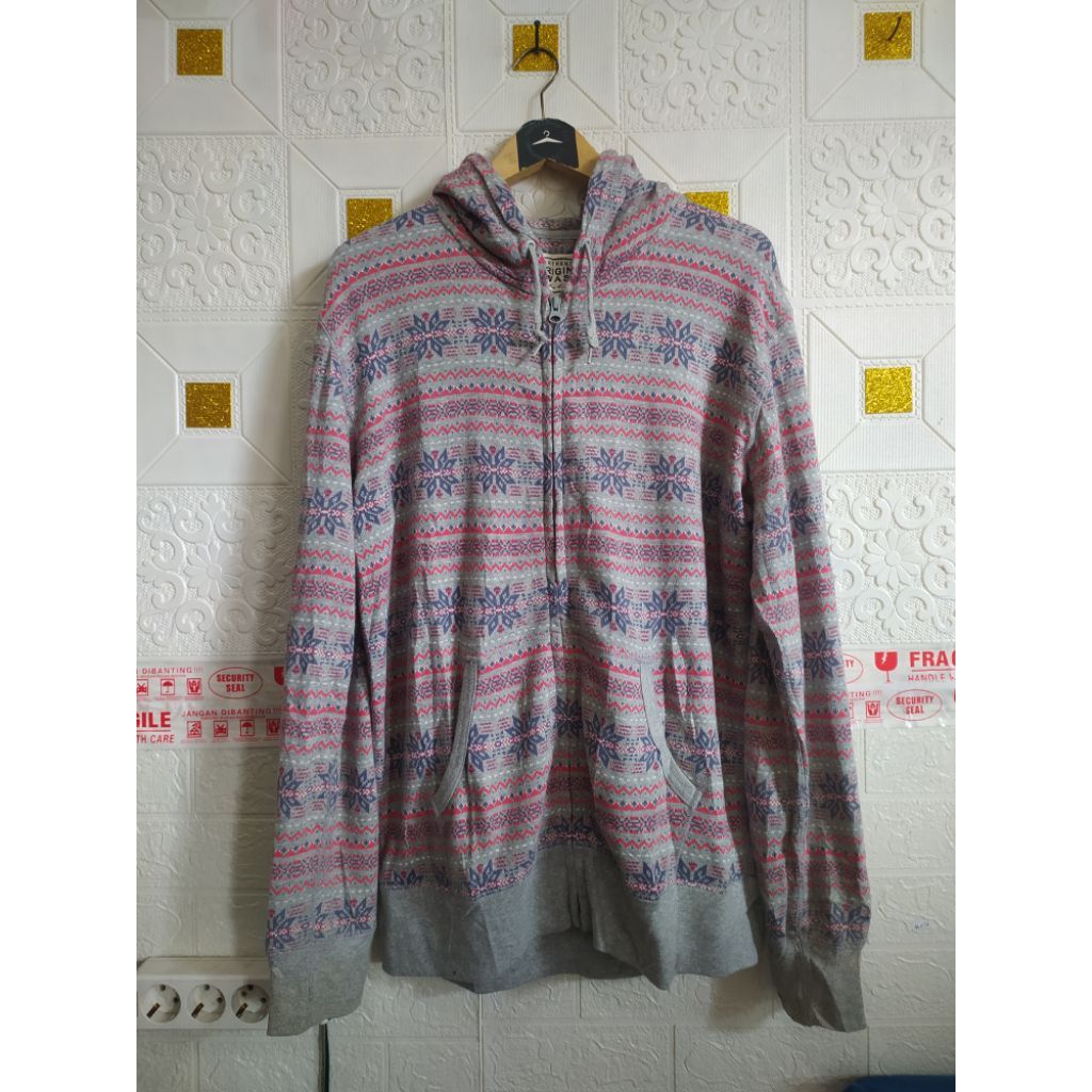 jaket Zip Hoodie uniqlO navajo