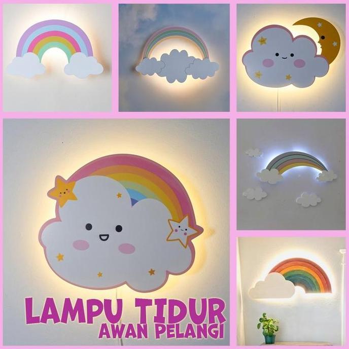 Ada Lampu Awan Pelangi Lampu Tidur Dekorasi Dinding Kamar Anak Wall