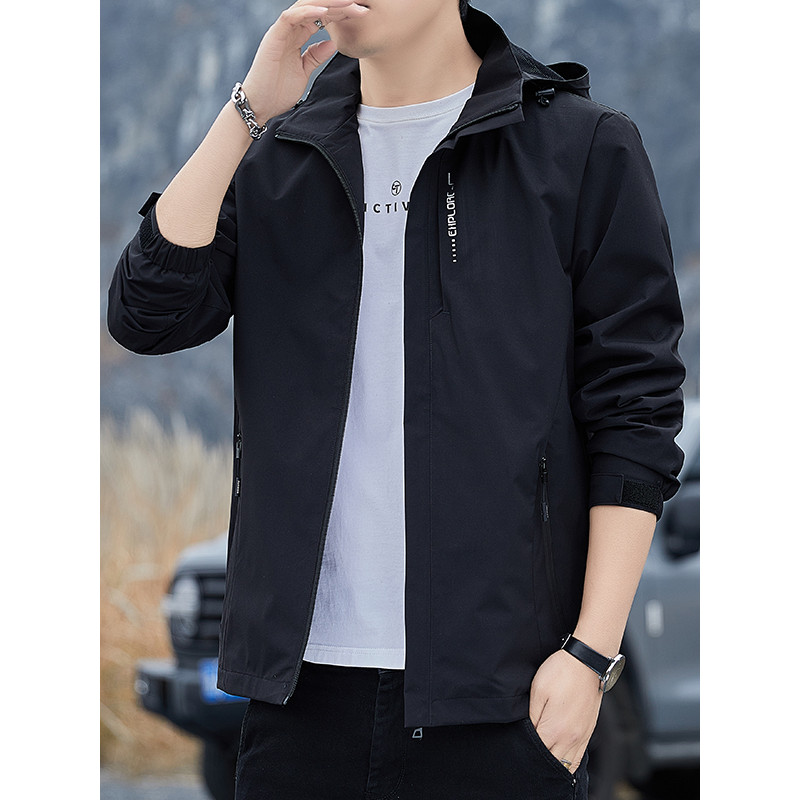 DISAI Jaket Pria Waterproof Anti Angin Jaket Hoodie Motor Pembongkaran Topi Outdoor Jacket J6628