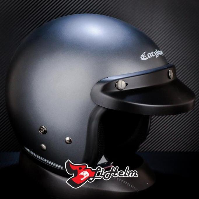 HELM CARGLOSS CF RETRO ANCHORE GREY DOFF CARGLOS HALF FACE HELMET Terlaris