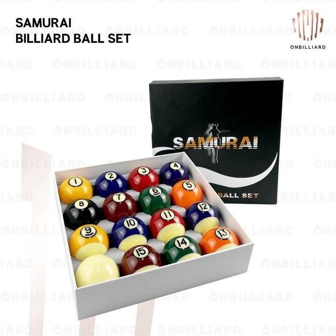 Samurai Billiard Ball Set 57.2Mm Black White Bola Billiard Dot Samurai Meja 7 8 9 Ft Feet 2 1/4" 57,