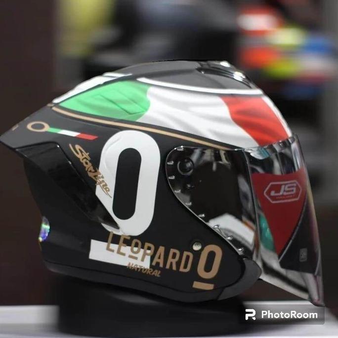 HELM JS ARMOR MOTIF CARBON | JS ARMOR MOTIF LEOPARD | HELM JS ARMOR  HALF FACE ORIGINAL Terlaris