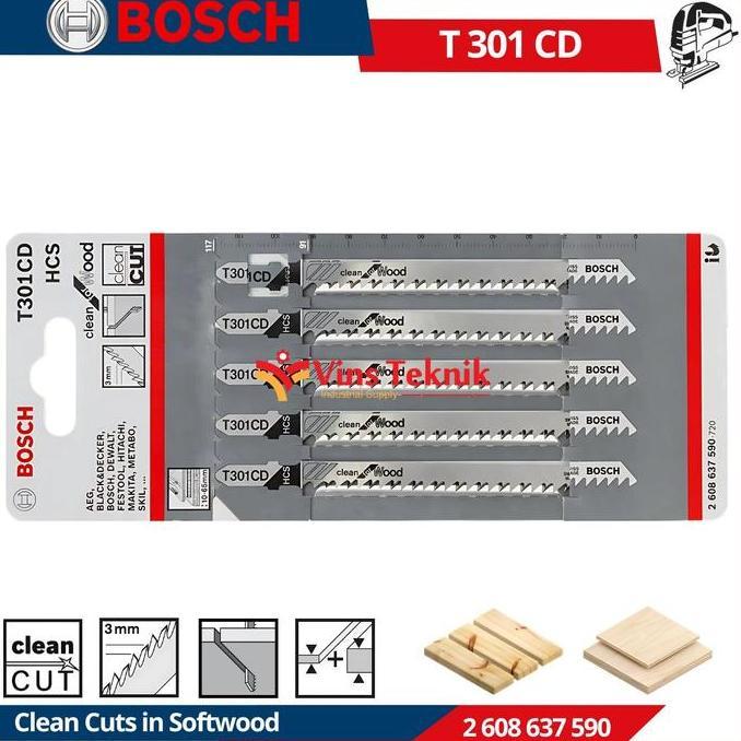 Sale Mata Gergaji Kayu Jigsaw Clean For Wood T301Cd Bosch T 301 Cd