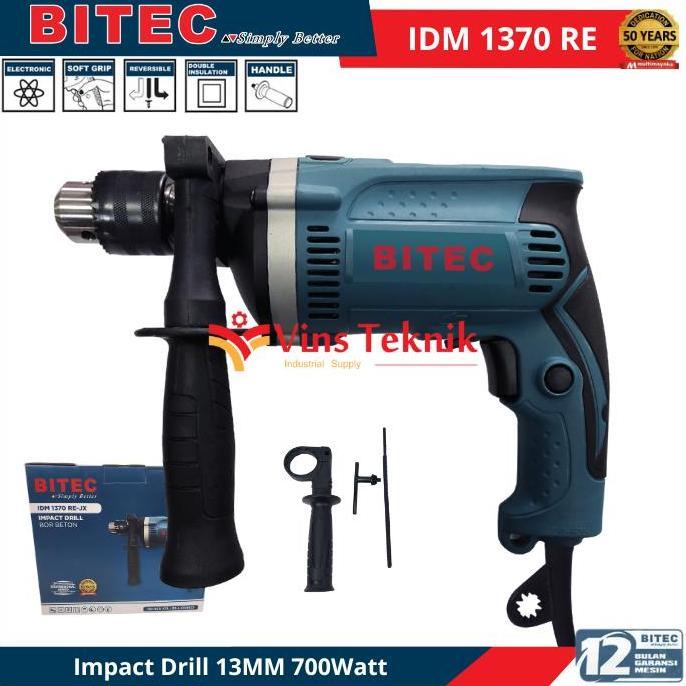 Sale Bitec Idm 1370 Re Mesin Bor Tembok Listrik Impact Drill Hammer Drill 13Mm 700Watt Idm1370Re