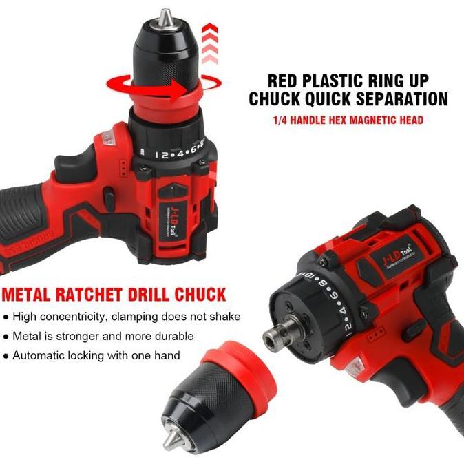 Promo Jld Bor & Obeng Brushless Mini Cabe Rawit Kecil Bisa Ngebor Beton Baterai Awet Quick-Release C