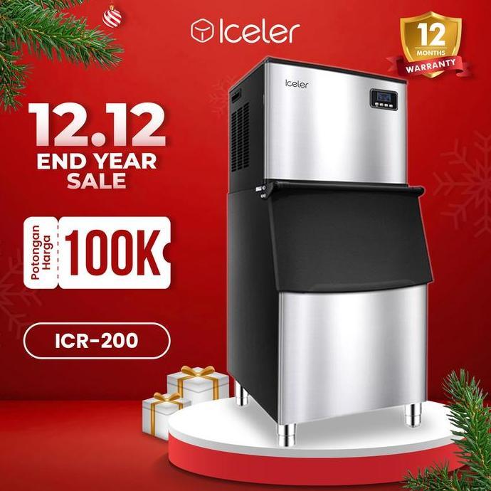 Terlaris Iceler Mesin Es Batu Commercial Ice Maker Icr-200 200Kg/24Jam Ice Cube Machine 224Pcs/Cycle
