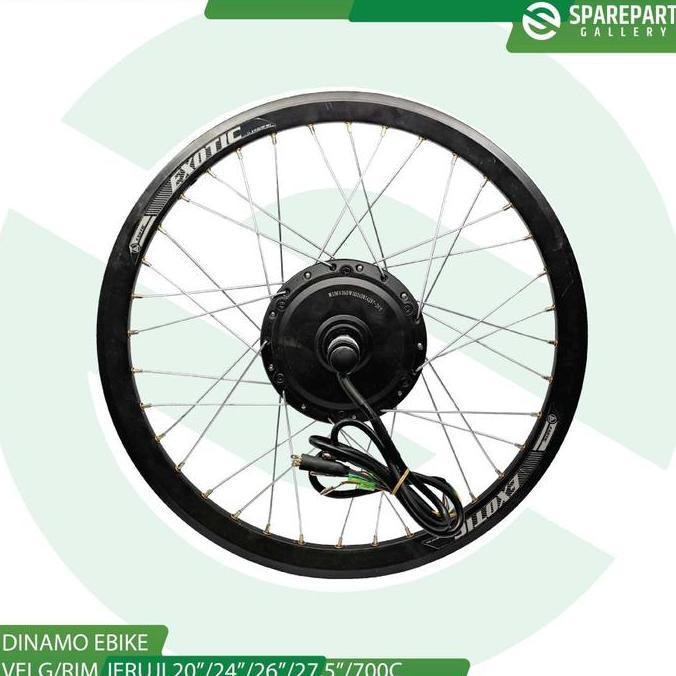 Dinamo bldc roda belakang 36v350w dan velg Ebike Sepeda Listrik (konversi sepeda listrik)