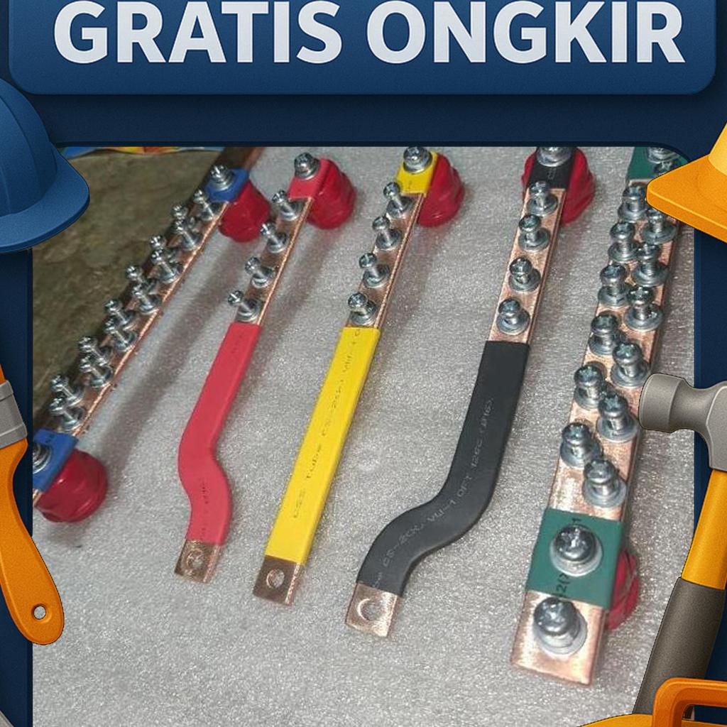 Busbar Rstn + Ground Panjang 20 Cm Untuk Mccb 30A/100A