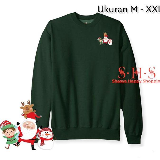 Sweater Natal Baju Christmas Santa Unisex M - XXL Pria Wanita Remaja bisa cod