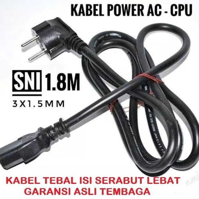 Kabel power Cord Ac Cpu Monitor Kabel Ups 1.8M 3x 1.5mm Sni sucofindo Murah