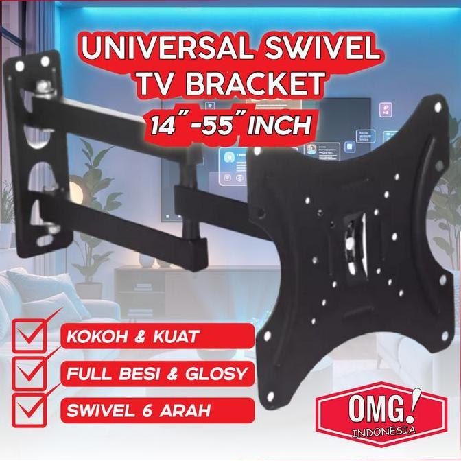 BRACKET SWIVEL TV LED 14 17 19 20 22 24 27 32 40 43 Inch Universal Smart TV Digital LCD Braket Putar