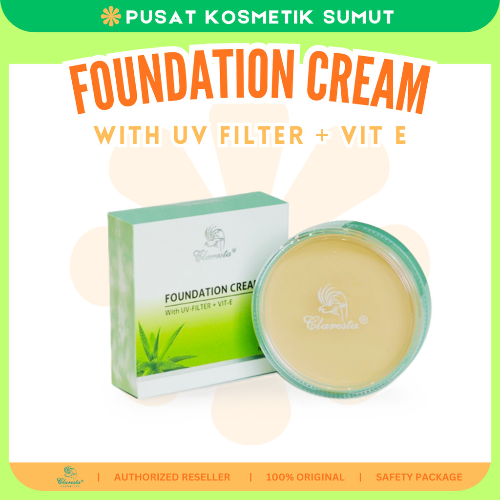 Claresta Foundation Cream Dengan UV Protection | Alas bedak Claresta