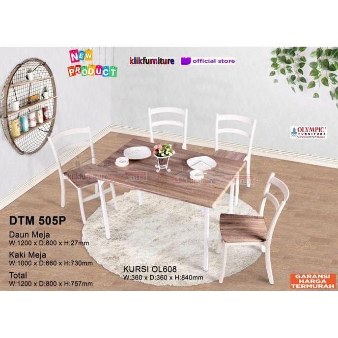 Terlaris Dtm 505P Meja Makan Minimalis 4 Kursi Olympic