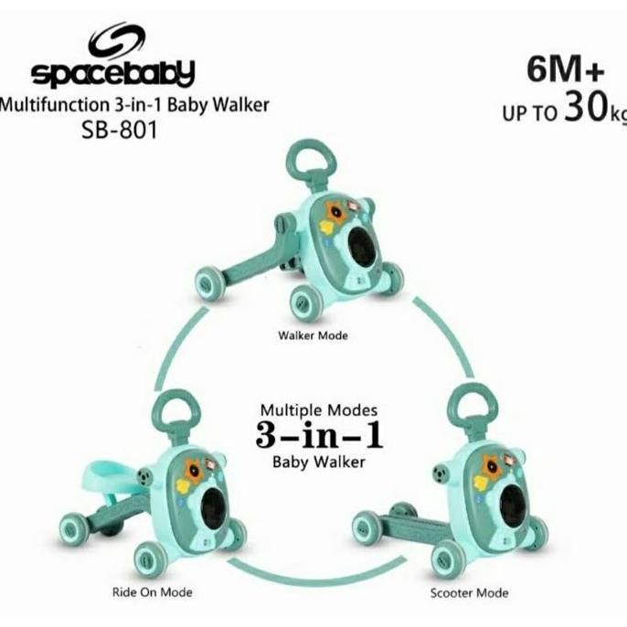 Space baby 801 push walker belajar jalan skuter sepeda anak makassar