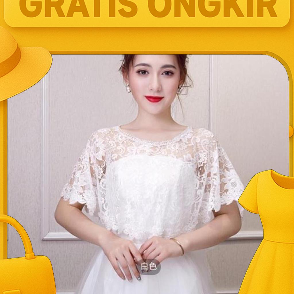 Baju Cardigan Bolero Brukat Wanita Model Panjang Belakang