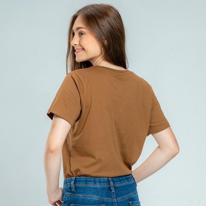 C2 Ronela Brown T-Shirt Wanita