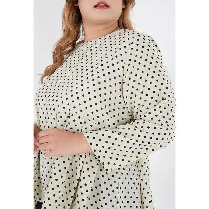SORABEL HEAI POLKADOT PLEATS BLOUSE BSIZE JUMBO BLOUSE WANITA