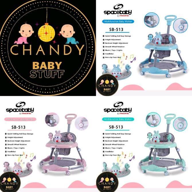 BABY WALKER SPACE BABY SB 513 Biru Roda