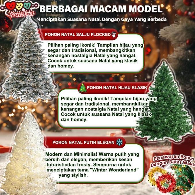 hiasan natal christmas tree pohon natal model baru 2025 pohon natal 2 meter model baru hiasan pohon 