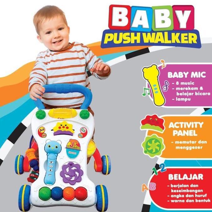 MAINAN BAYI DORONG BABY PUSH WALKER ALAT BANTU JALAN BABY WALKER MUSIC WALKER MURAH DORONGAN BABY