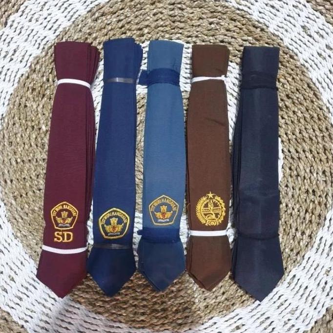 New- dasi panjang seragam sekolah sd smp sma pramuka polos hitam dasi panjang dasi pake bodril