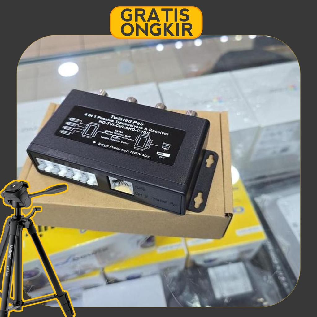 Video Balun 4Ch, Balun Cctv Ahd, Analog, Hdtvi