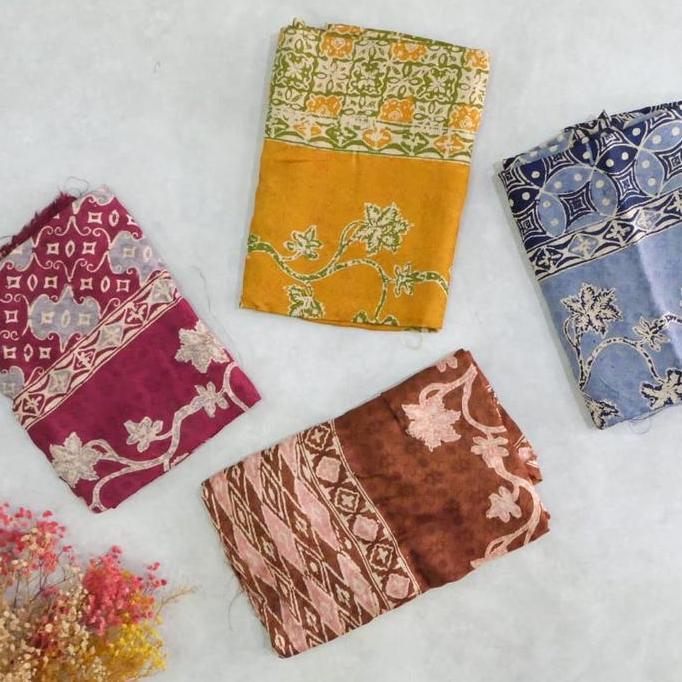 Kain batik viscose set jupri batik cirebon batik cap tulis pastel 02
