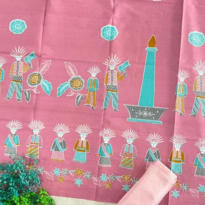 kain batik katun motif ondel ondel