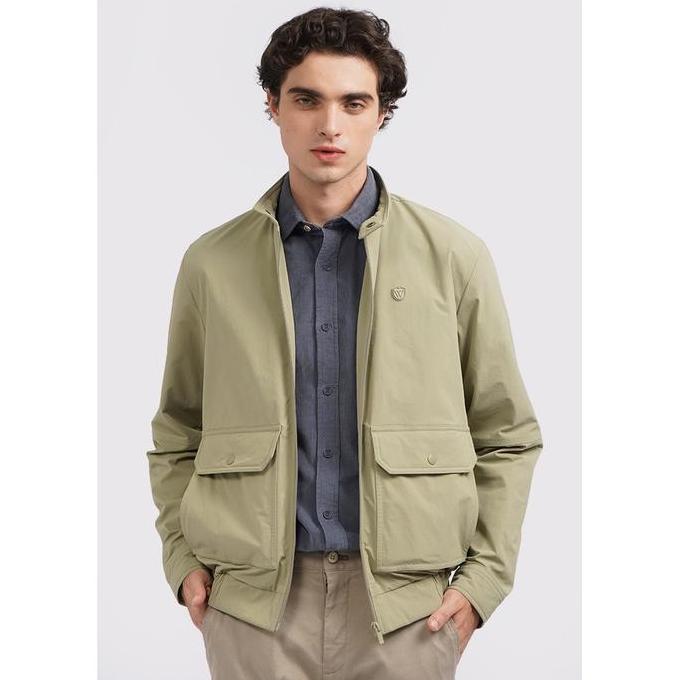 Lazzbuina - WOOD 4-Way Stretch Bomber Jacket Sage Pria Premium