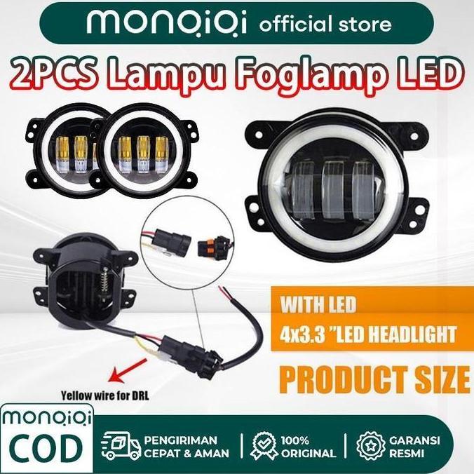 2pcs lampu daymaker foglamp 4 inch 30 watt  Fog lamp Angel aye putih kuning Baut Bumper Car Lampu Fo