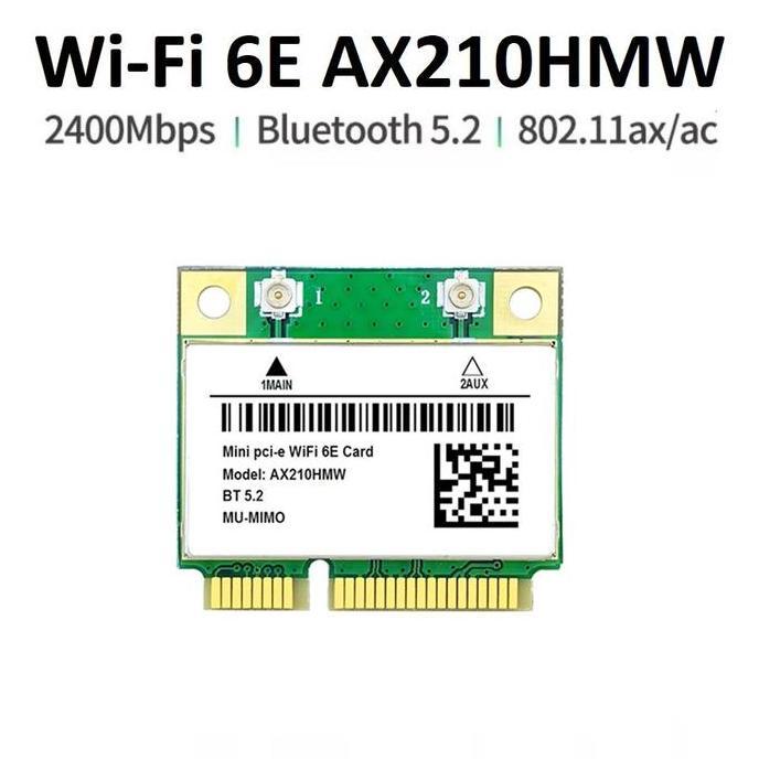 WiFi 6E AX210HMW Wireless Card Bluetooth 5 AX Half Mini PCIe AX210 HMW Terlaris