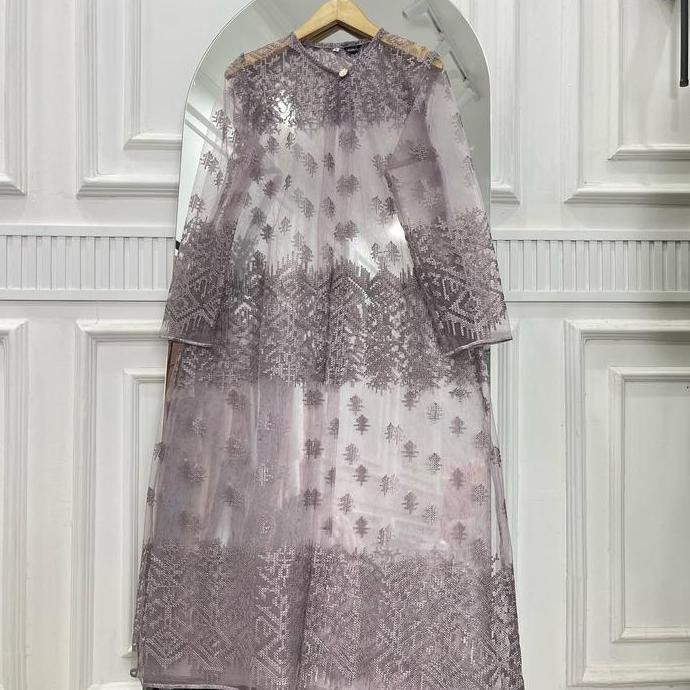 Gaia Outer Brokat Tile Panjang wanita Cardigan kondangan Muslim Kardigan Fit Putih Hitam Baju