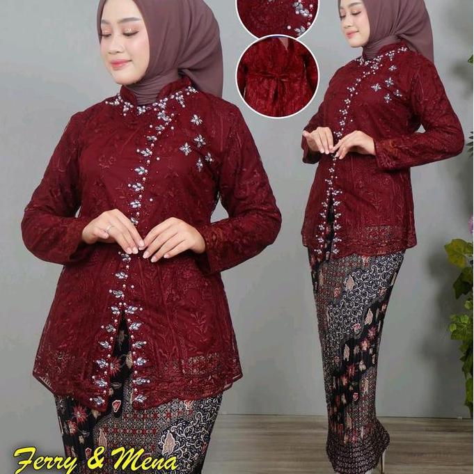 Setelan Kebaya Couple Modern Sintia Baju Kondangan Suami Istri Pasangan Sarimbit