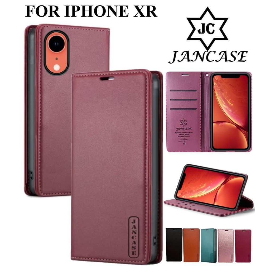 flip case wallet untuk IPHONE XR kulit premium bisa buka tutup dan standing
