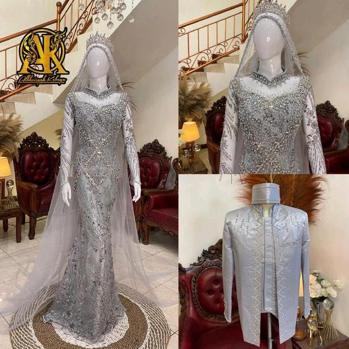Couple slim dress pengantin luxury full payet